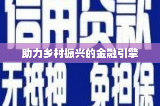 确山助力乡村振兴的金融引擎