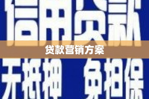 确山贷款营销方案