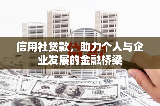 确山信用社贷款，助力个人与企业发展的金融桥梁