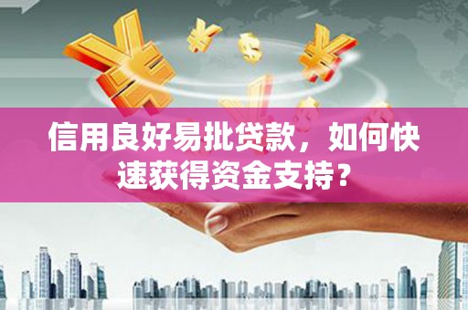 确山信用良好易批贷款，如何快速获得资金支持？