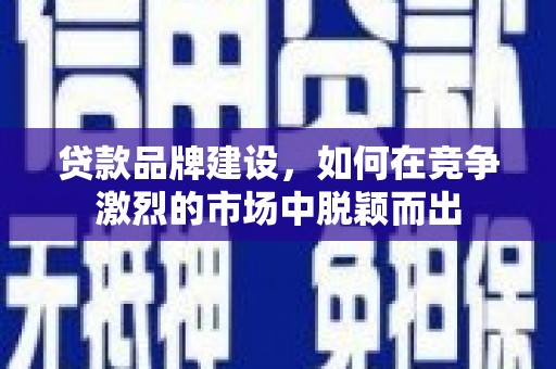 确山贷款品牌建设，如何在竞争激烈的市场中脱颖而出