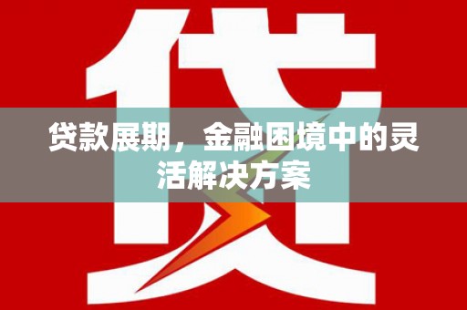 确山贷款展期，金融困境中的灵活解决方案
