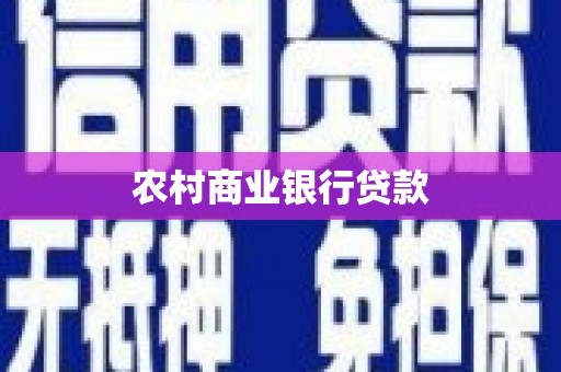 确山农村商业银行贷款