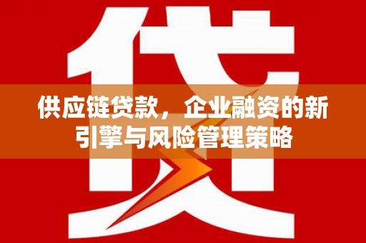 确山供应链贷款，企业融资的新引擎与风险管理策略