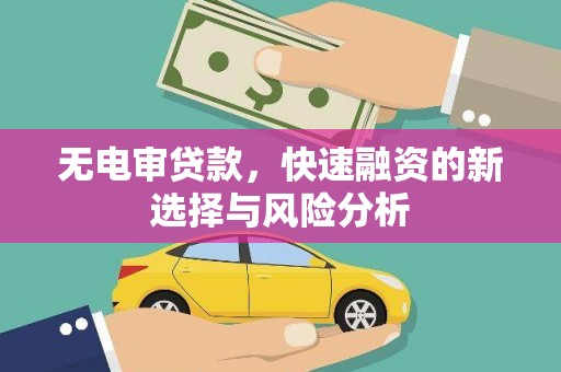 确山无电审贷款，快速融资的新选择与风险分析