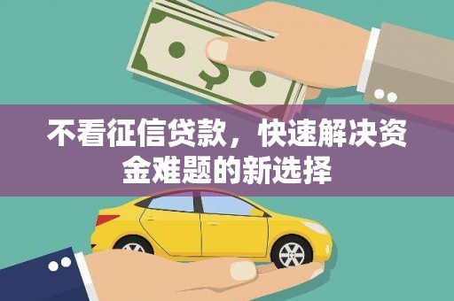 确山不看征信贷款，快速解决资金难题的新选择
