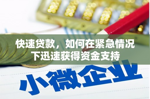 确山快速贷款，如何在紧急情况下迅速获得资金支持