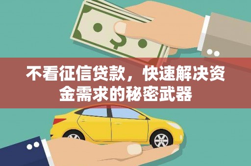 确山不看征信贷款，快速解决资金需求的秘密武器