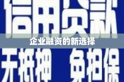 确山企业融资的新选择