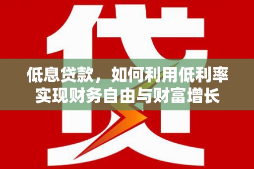 确山低息贷款，如何利用低利率实现财务自由与财富增长